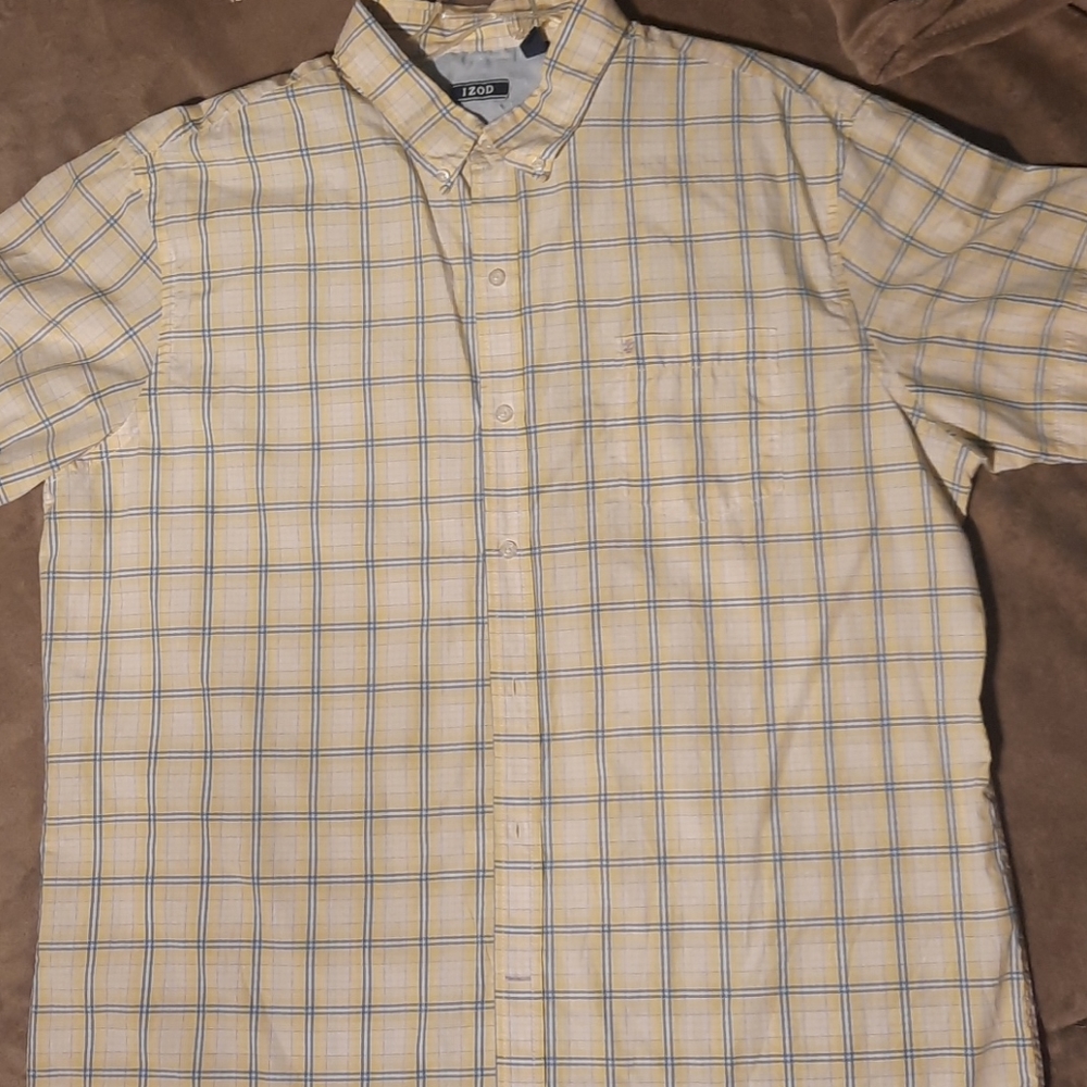 XXL Men's Izod CoolFX SS Button down Plaid Shirt